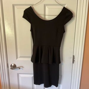 Black Peplum Mini Dress